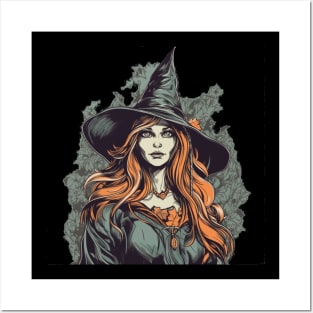 Gloomy beautiful witch / Wicca with red hair Posters and Art